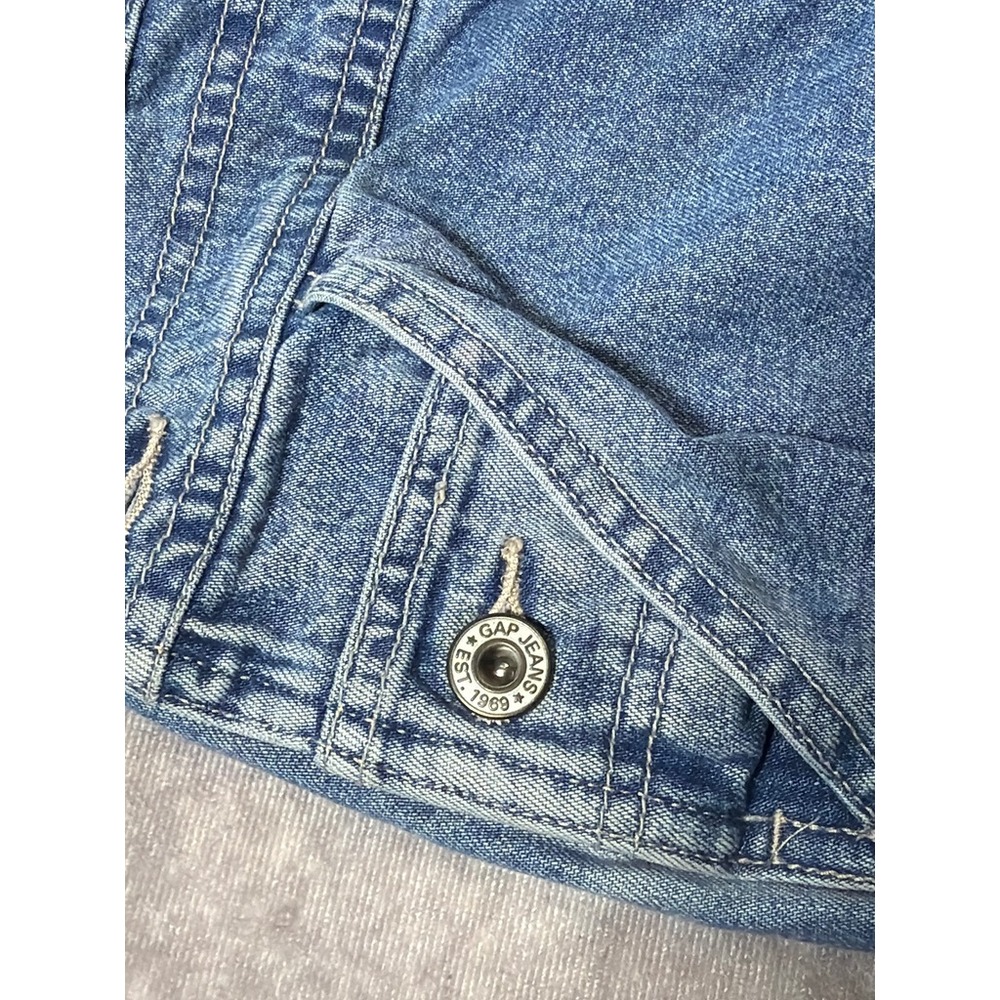 Vintage 1999 Gap Denim Overalls XS Blue Cotton Carpenter Workwear Dungarees - Picture 14 of 14